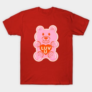 Cute, Pink LUV U Gummy Bear T-Shirt